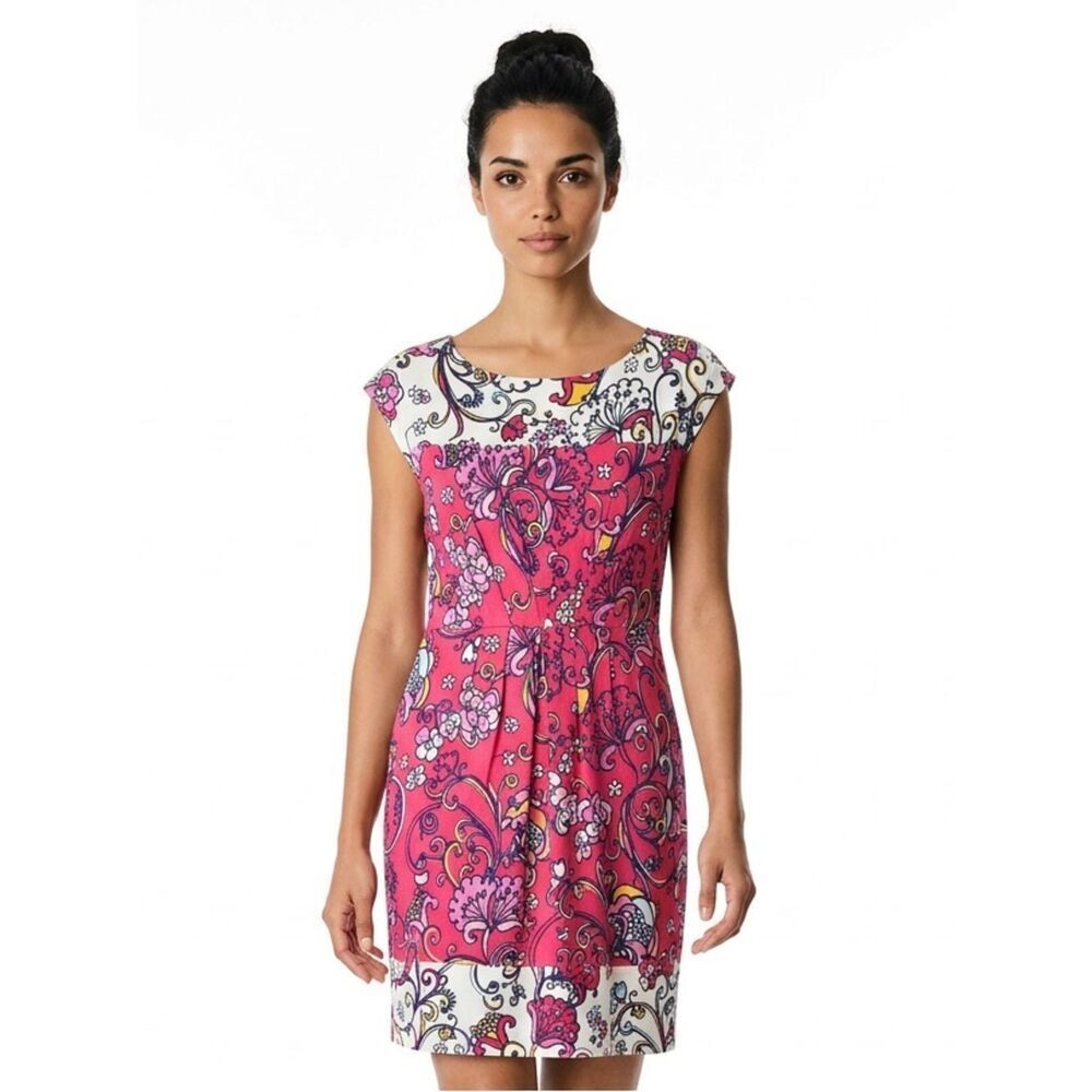 LILLY PULITZER | Ava Boat Neck V Back Mini Dress Coral Paisley Women’s Size S